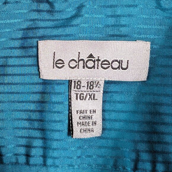 LE CHATEAU MEN'S BUTTON UP FRONT DRESS CASUAL LONG SLEEVE SHIRT SIZE XL 18 STYLE - Picture 7 of 16